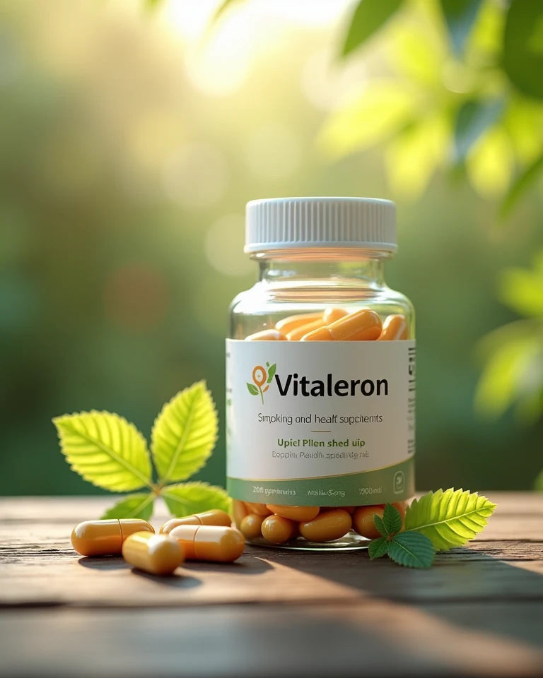 Vitaleron supplement bottle with natural ingredients